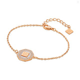 Guy Laroche Ambre Ladies Rose Gold Bracelet With MOP & Crystals