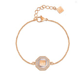 Guy Laroche Ambre Ladies Rose Gold Bracelet With MOP & Crystals