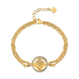 Guy Laroche Camille Ladies Stainless Steel GoldPlated Bracelet With Crystals