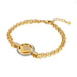Guy Laroche Camille Ladies Stainless Steel GoldPlated Bracelet With Crystals
