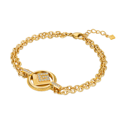 Guy Laroche Camille Ladies Gold Plated Bracelet With Crystals