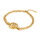 Guy Laroche Camille Ladies Gold Plated Bracelet With Crystals