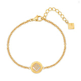 Guy Laroche Diane Ladies Gold Plated With MOP & Crystals Bracelet