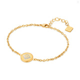 Guy Laroche Diane Ladies Gold Plated With MOP & Crystals Bracelet