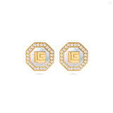 Guy Laroche Ambre Gold Plated Earring With MOP & Crystals