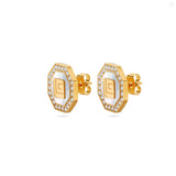 Guy Laroche Ambre Gold Plated Earring With MOP & Crystals