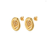 Guy Laroche Camille Ladies Gold Plated With Crystals Earring