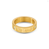 Guy Laroche Aurore Ladies Gold Plated Ring With Crystals Size 52
