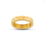 Guy Laroche Aurore Ladies Gold Plated Ring With Crystals Size 52