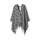 Gaelle Women's Black & White Cardigan, Free size
