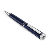 Guy Laroche Vincent Men's Blue Enamel Luxury Ballpoint Pen with Stainless Steel Trims & GL Running Logo