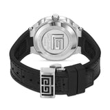 Guy Laroche Charlie  Gents Chronograph Watch with White Textured Dial and Black Leather Strap
