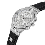 Guy Laroche Sacha Gents White Dial Stainless Steel Case Black Leather Strap Watch