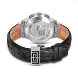 Guy Laroche Sacha Gents White Dial Stainless Steel Case Black Leather Strap Watch