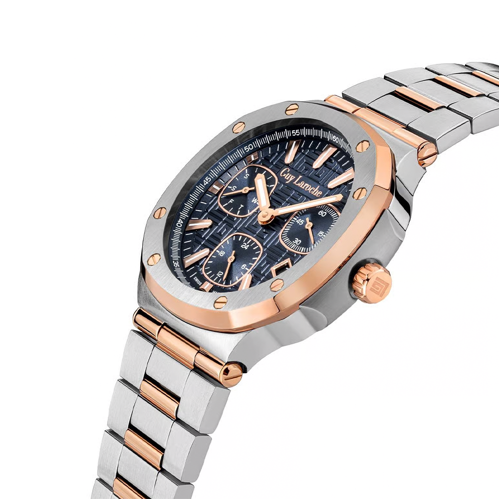 Guy Laroche Charlie Gents Chronograph Watch with Blue Dial and Two-Tone Bracelet | Fashion Watches | Men | Mens | Mens Watches | Watch | Watches Guy Laroche Charlie Gents Chronograph Watch with Blue Dial and Two-Tone Bracelet | Fashion Watches | Men | Mens | Mens Watches | Watch | Watches