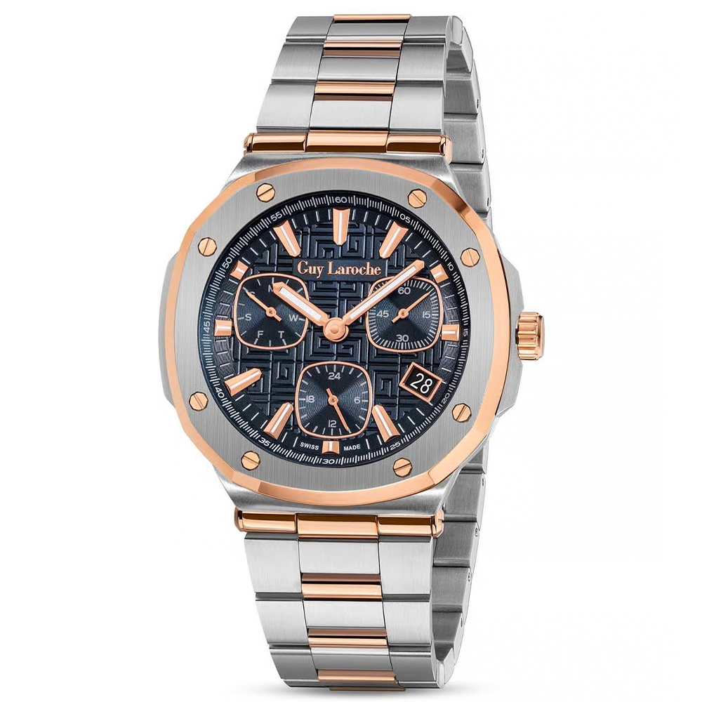 Guy Laroche Charlie Gents Chronograph Watch with Blue Dial and Two-Tone Bracelet | Fashion Watches | Men | Mens | Mens Watches | Watch | Watches Guy Laroche Charlie Gents Chronograph Watch with Blue Dial and Two-Tone Bracelet | Fashion Watches | Men | Mens | Mens Watches | Watch | Watches