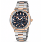 Guy Laroche Charlie Gents Chronograph Watch with Blue Dial and Two-Tone Bracelet