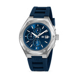 Guy Laroche Ren Men's Chronograph Watch & Braided Bracelet Gift Set – Navy Blue & Brushed Stainless Steel