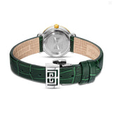 Guy Laroche Betty Ladies Breen Dial Stainless Steel Gold Plated Case Green Leather Strap Watch