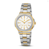 Guy Laroche Charlie Ladies White Dial Stainless Steel Gold Plated Watch