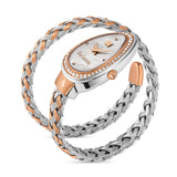 Guy Laroche Adeline Women's Two-Tone Wrap-Around Watch with White Mother of Pearl Dial