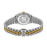 Guy Laroche Rosalie Women's Two-Tone Gold Watch with Green Malachite Pattern Dial & Stone-Set Bezel