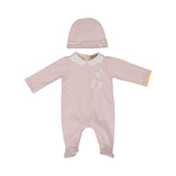 Gensami Kids New Born Girl's Cotton Sleepsuit and Hat