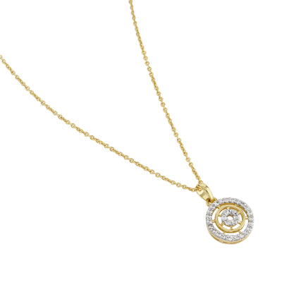 Buckley London TwoTone Pave Halo Necklace Gold + Rhodium