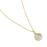 Buckley London TwoTone Pave Halo Necklace Gold + Rhodium