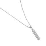 Buckley London Rhodium Pave Bar Necklace Rhodium