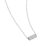 Buckley London Rhodium Pave Barrel Necklace Rhodium