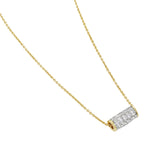 Buckley London Gold Pave Barrel Necklace Gold + Rhodium