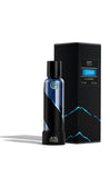 M.INT Gravitation Eau de Parfum 75ml bottle with black luxury box packaging and blue wave accents, presenting a bold and contemporary fragrance design, Exclusive Online.