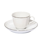 Richard Ginori Antico Docci Shape Corona Platino Set of 6 Cup & Saucer