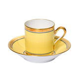 Richard Ginori Empire Countess Citrine Set of 6 Coffee Cup & Saucer