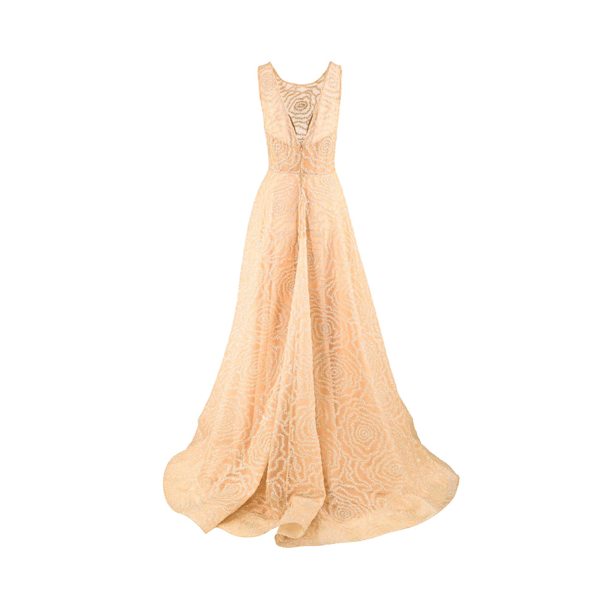Georges Makaroun Women's Rose de Midi Nude Champagne Dress