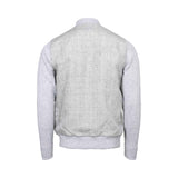 Gran Sasso Men's Grey Mixed-Material Zip-Up Bomber Jacket
