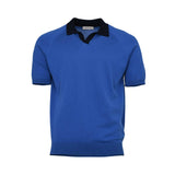 Gran Sasso Men's Knitted Tennis Polo Shirt with Contrast Collar