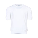 Gran Sasso Men's White Knitted Crew Neck T-Shirt