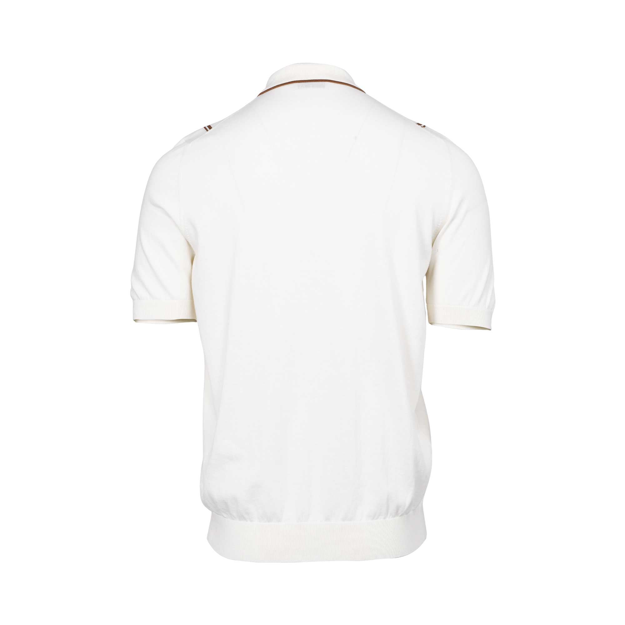 Gran Sasso Men's White Knitted Short-Sleeve Shirt with Brown Stripes | All Clothing | departure-to-desk | Men | Mens | Mens Fashion | new-season-2025 | Shirts & T-Shirts Gran Sasso Men's White Knitted Short-Sleeve Shirt with Brown Stripes | All Clothing | departure-to-desk | Men | Mens | Mens Fashion | new-season-2025 | Shirts & T-Shirts