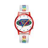 Guess Unisex Watch Red Transparent Case With Clear Transparent Guess Logo Strap