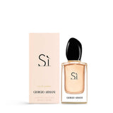 Giorgio Armani Si perfume bottle and packaging on a white background