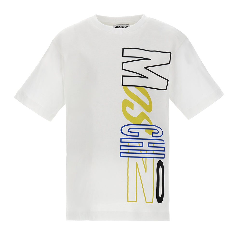 Moschino Kids Boy's Maxi White T-Shirt | GCC | Kids and Teens | Kids and Teens Boy Tops | Kids and Teens Tops | Kids Boys (3 YRS -16 YRS) | Kids Clothing | Kids Fashion | Kids Teen Collection | Spring Festival