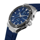 Saint Honore Haussman Gents Blue Dial Stainless Steel Silver Black Case Blue Silicon Starp Watch