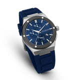 Saint Honore Haussman Gents Blue Dial Stainless Steel Silver Black Case Blue Silicon Starp Watch