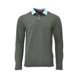 Hackett London Men's Green Slim Fit Long Sleeve Polo Shirt