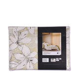 Jadeite green bedding set featuring large white floral patterns with gray outlines and subtle shading.