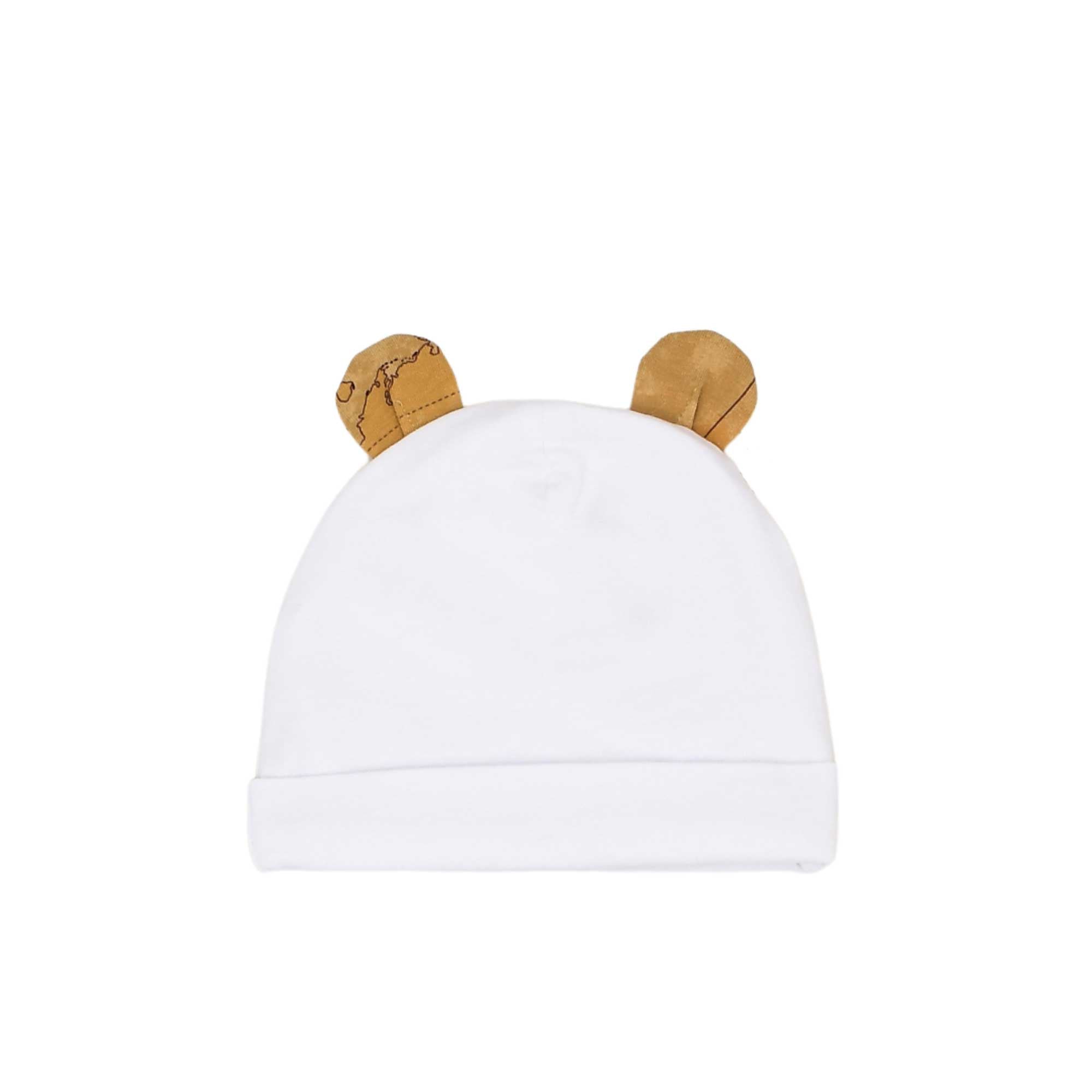 Hat only back view of the Alviero Martini Kids Newborn White Sleepsuit with Teddy Ear Hat. Shop the Latest Online at Blue Salon Qatar.