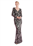 Talbot Runhof Women's Long Silver Dress