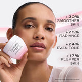 White and pink gradient Lancome Hydra Zen Day Cream jar with a white screw-top lid and black text branding.